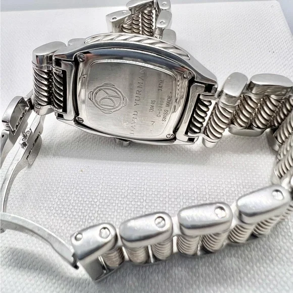 David Yurman Thoroughbred Diamond Sterling Silver & Stainless Steel Watch - Picture 7 of 9